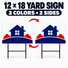 12×18 Two-Color, Two-Sided Yard Signs 12×18 custom yard sign printed in two colors on both sides