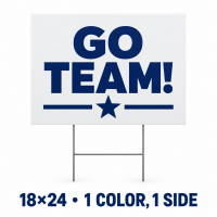 18x24 Custom Yard Signs 1 Color 1 Side  (0.5" border)