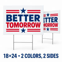 18x24 Custom Yard Signs 2 Colors 2 Sides  (0.5" border)